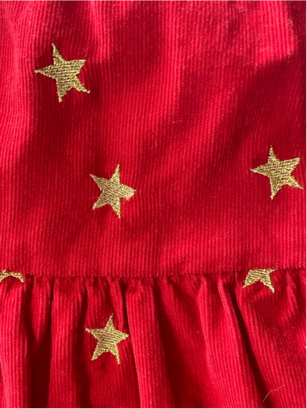 Girls Mini Boden Red Gold Star Tiered Skirt Size 7